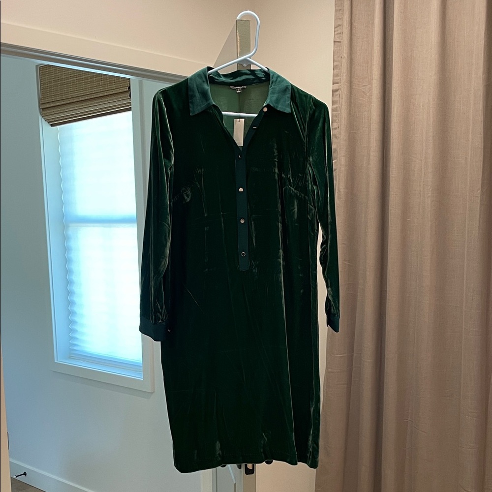 Talbots Dark Green Long Sleeve Dress